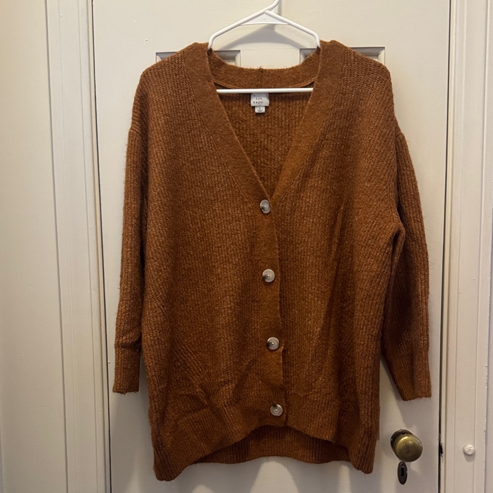 a new day Rich Brown Button-Up Cardigan